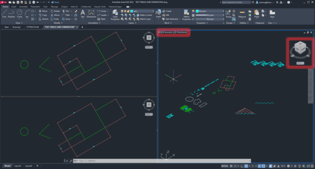 AutoCAD user interface - viewport and cube