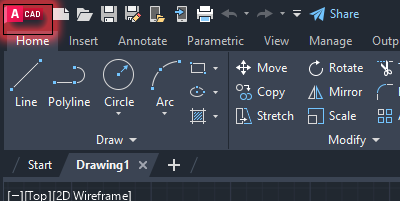 AutoCAD user interface - menu browser