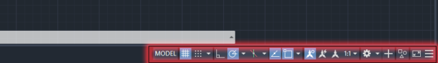 AutoCAD user interface - status bar